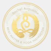 Yoga Instructor Life Coach Meditation Pose Zen OM Ronde Sticker (Voorkant)