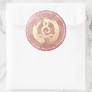 Yoga Instructor Life Coach Meditation Pose Zen OM Ronde Sticker