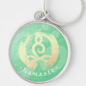 Yoga Instructor Life Coach Meditation Pose Zen OM Sleutelhanger (Voorkant)
