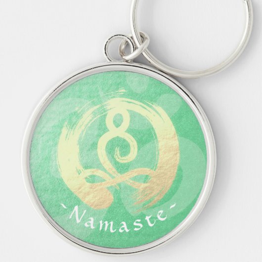 Yoga Instructor Life Coach Meditation Pose Zen OM Sleutelhanger (Voorkant)
