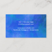 Yoga Instructor Life Tree Elegant Blue Waterverf Visitekaartje (Achterkant)