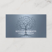 Yoga Instructor Life Tree Elegant Dusty Blue Visitekaartje (Voorkant)