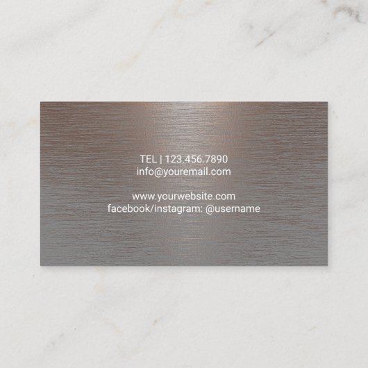 Yoga Instructor Life Tree  koper metaal Visitekaartje (Achterkant)