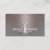 Yoga Instructor Life Tree koper metaal Visitekaartje (Voorkant)