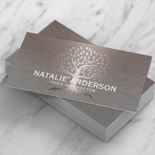 Yoga Instructor Life Tree  koper metaal Visitekaartje