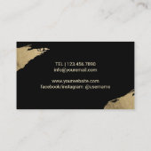 Yoga Instructor Life Tree Modern Gold Stroke Black Visitekaartje (Achterkant)