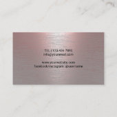 Yoga Instructor Life Tree Modern Roze Metallic Visitekaartje (Achterkant)