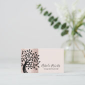 Yoga Instructor Life Tree Moderne Blush Roos Gold Visitekaartje (Staand voorkant)