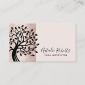 Yoga Instructor Life Tree Moderne Blush Roos Gold Visitekaartje (Voorkant)