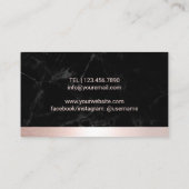 Yoga Instructor Life Tree Roos Gold Border Marble Visitekaartje (Achterkant)