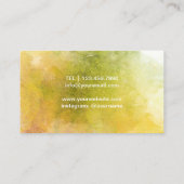 Yoga Instructor Life Tree Spring Waterverf Visitekaartje (Achterkant)