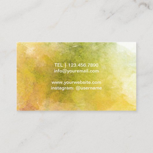 Yoga Instructor Life Tree Spring Waterverf Visitekaartje (Achterkant)