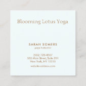 Yoga Instructor Lotus Flower and Om Symbol Vierkante Visitekaartje (Achterkant)