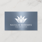 Yoga Instructor  Lotus Flower Blue Visitekaartje (Voorkant)