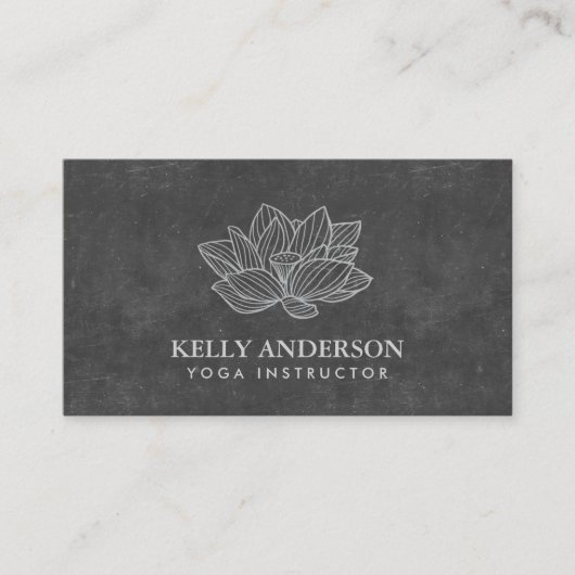 Yoga Instructor  Lotus Flower Chalkboard Visitekaartje (Voorkant)