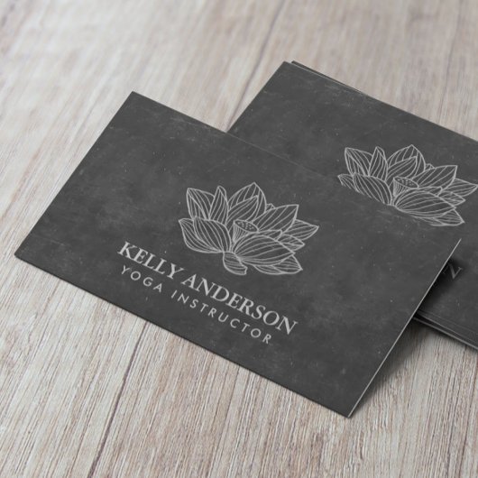Yoga Instructor  Lotus Flower Chalkboard Visitekaartje