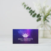 Yoga Instructor Lotus Flower Elegant Galaxy Visitekaartje (Staand voorkant)