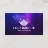 Yoga Instructor Lotus Flower Elegant Galaxy Visitekaartje (Voorkant)