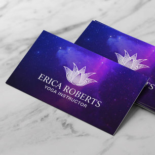 Yoga Instructor Lotus Flower Elegant Galaxy Visitekaartje