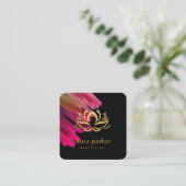 Yoga Instructor Lotus Flower Gold Art Holistic Vierkante Visitekaartje (Staand voorkant)