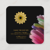 Yoga Instructor Lotus Flower Gold Art Holistic Vierkante Visitekaartje (Achterkant)