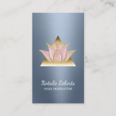 Yoga Instructor Lotus Flower Gold Triangle Visitekaartje (Voorkant)