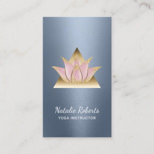 Yoga Instructor Lotus Flower Gold Triangle Visitekaartje
