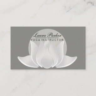 Yoga Instructor Lotus Flower Green Marble Visitekaartje
