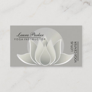 Yoga Instructor Lotus Flower Green Vintage Visitekaartje
