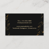 Yoga Instructor Lotus Flower Mandala Black & Gold Visitekaartje (Achterkant)