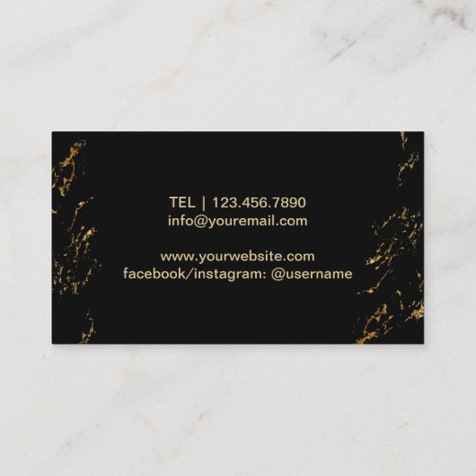 Yoga Instructor Lotus Flower Mandala Black & Gold Visitekaartje (Achterkant)