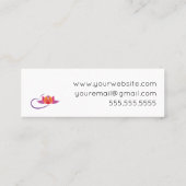 Yoga Instructor Lotus Flower Mini Visitekaartje (Achterkant)