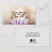 Yoga Instructor Lotus Flower & Om Symbol Visitekaartje (Voorkant / Achterkant)