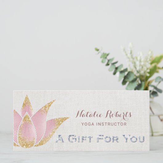 Yoga Instructor Lotus Flower Spa Cadeauboncertific (Staand voorkant)