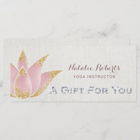 Yoga Instructor Lotus Flower Spa Cadeauboncertific (Voorkant / Achterkant)