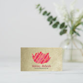 Yoga Instructor  Lotus Flower Visitekaartje (Staand voorkant)