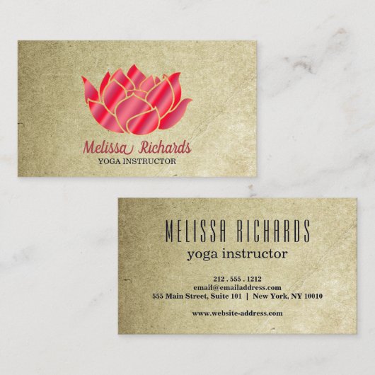 Yoga Instructor  Lotus Flower Visitekaartje