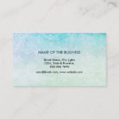 Yoga Instructor Lotus Flower Waterverf Blauwgroen Visitekaartje (Achterkant)