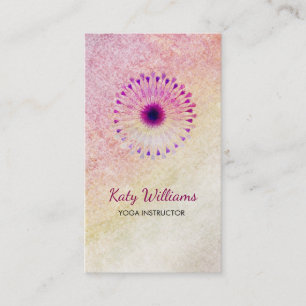 Yoga Instructor Lotus Flower Waterverf Healing Visitekaartje