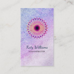 Yoga Instructor Lotus Flower Waterverf Healing Visitekaartje
