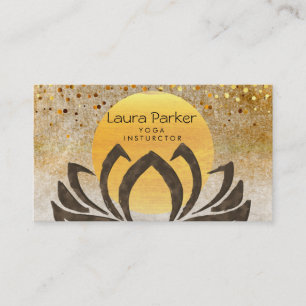 Yoga Instructor Lotus Flower Waterverf Holistic Visitekaartje