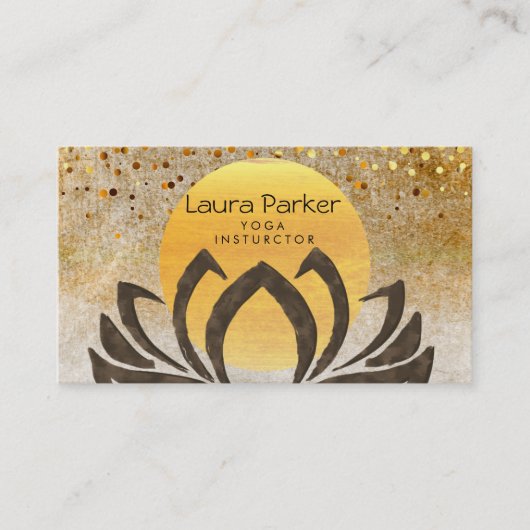 Yoga Instructor Lotus Flower Waterverf Holistic Visitekaartje (Voorkant)