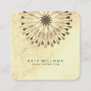 Yoga Instructor Lotus Flower Waterverf  Vierkante Visitekaartje
