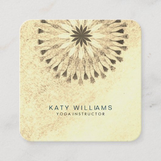 Yoga Instructor Lotus Flower Waterverf  Vierkante Visitekaartje (Voorkant)