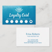 Yoga Instructor Lotus Logo Aqua Blue Loyalty Punch (Voorkant / Achterkant)