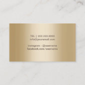 Yoga Instructor Lotus Logo Trendy Blauwgroen & Gol Visitekaartje (Achterkant)