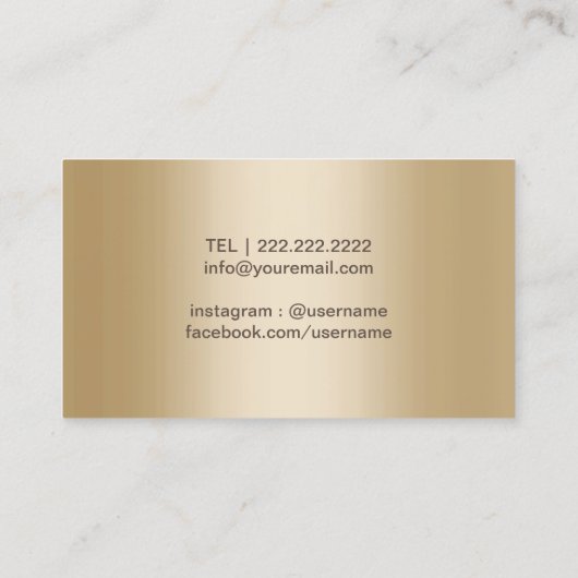 Yoga Instructor Lotus Logo Trendy Blauwgroen & Gol Visitekaartje (Achterkant)