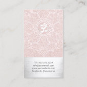 Yoga Instructor Lotus Mandala Blush Pink & Silver Visitekaartje (Achterkant)