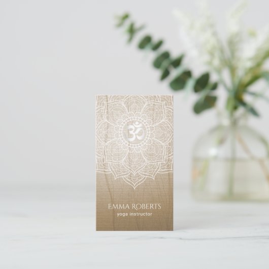 Yoga Instructor  Lotus Mandala Namaste Visitekaartje (Staand voorkant)