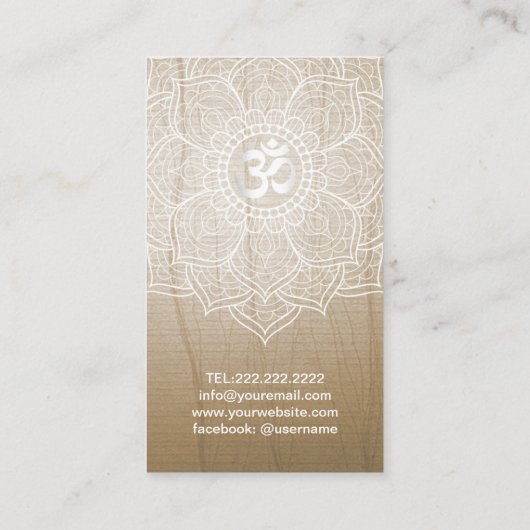 Yoga Instructor  Lotus Mandala Namaste Visitekaartje (Achterkant)